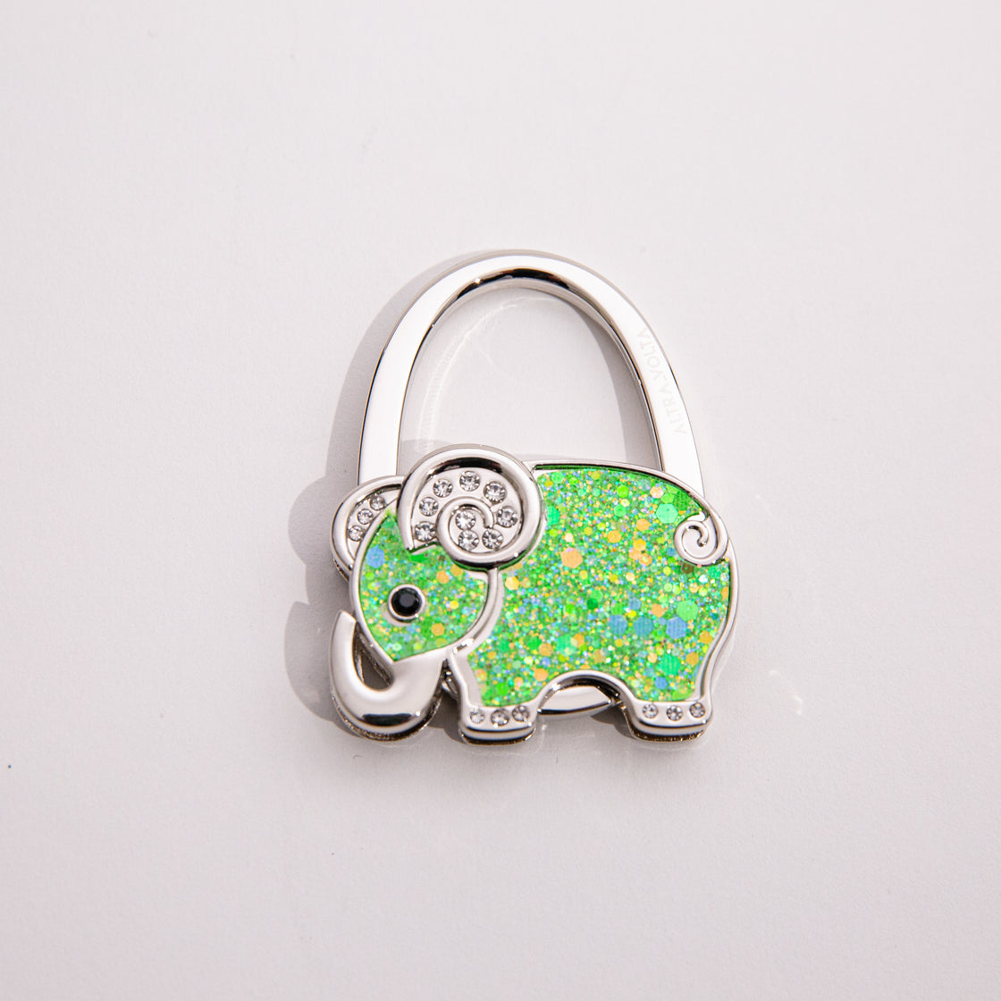 Sparkling Green Elephant Bag Hook