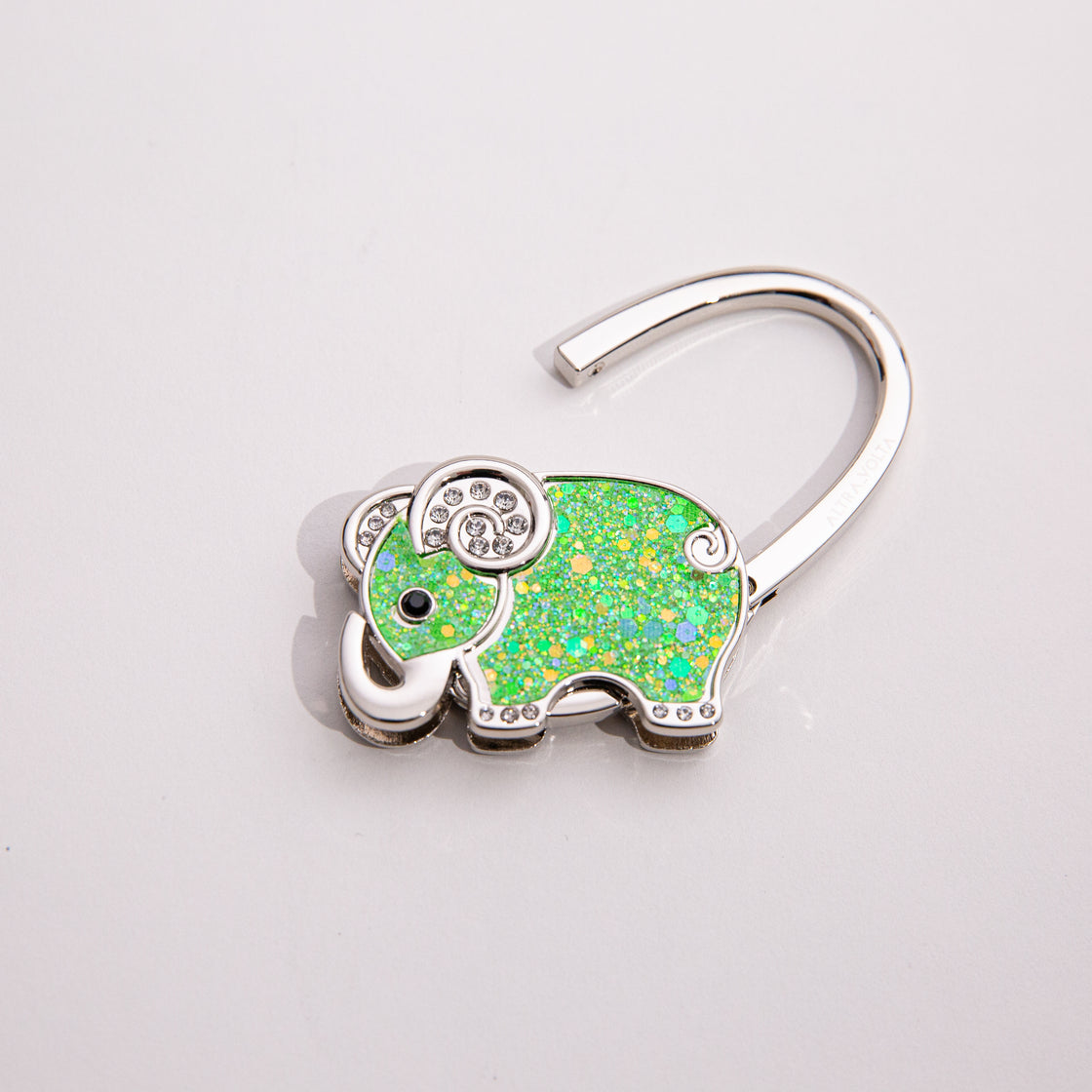 Sparkling Green Elephant Bag Hook