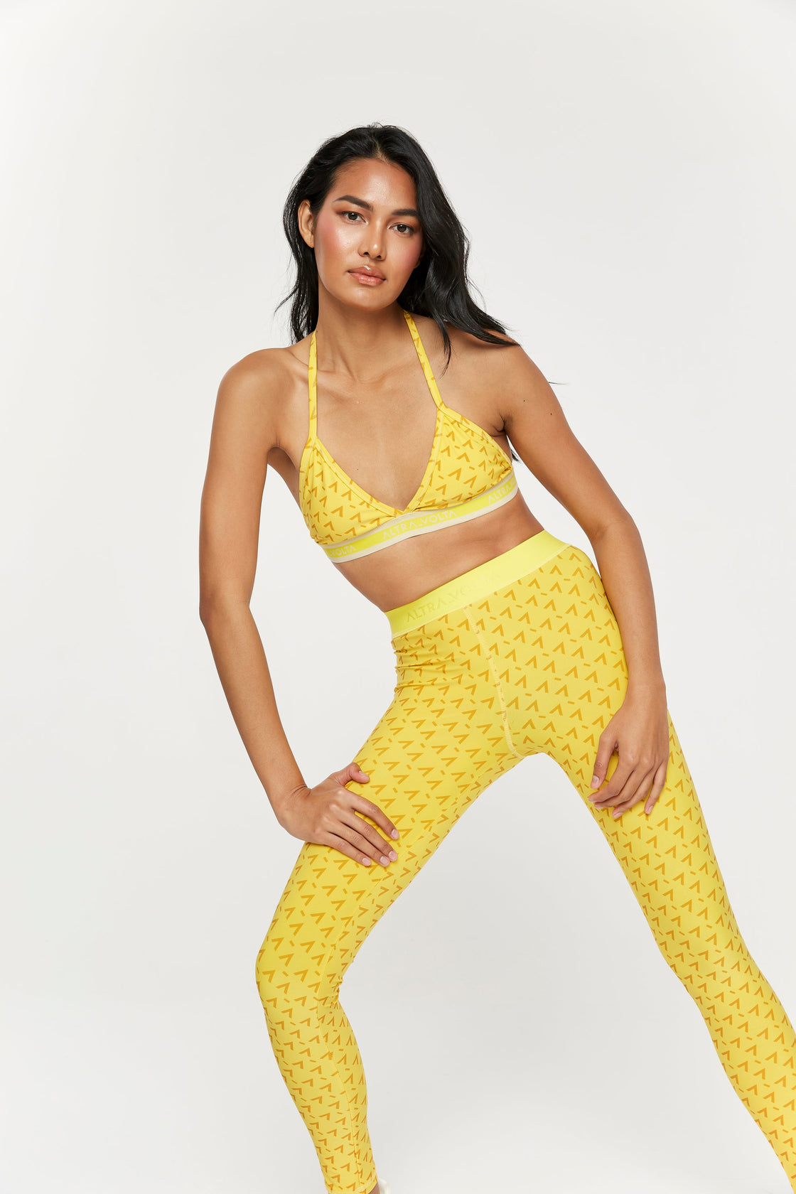 Yellow Leggings With Elastic Waistband