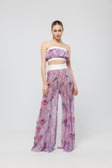 Orchid Bloom Pants With Elastic Waistband