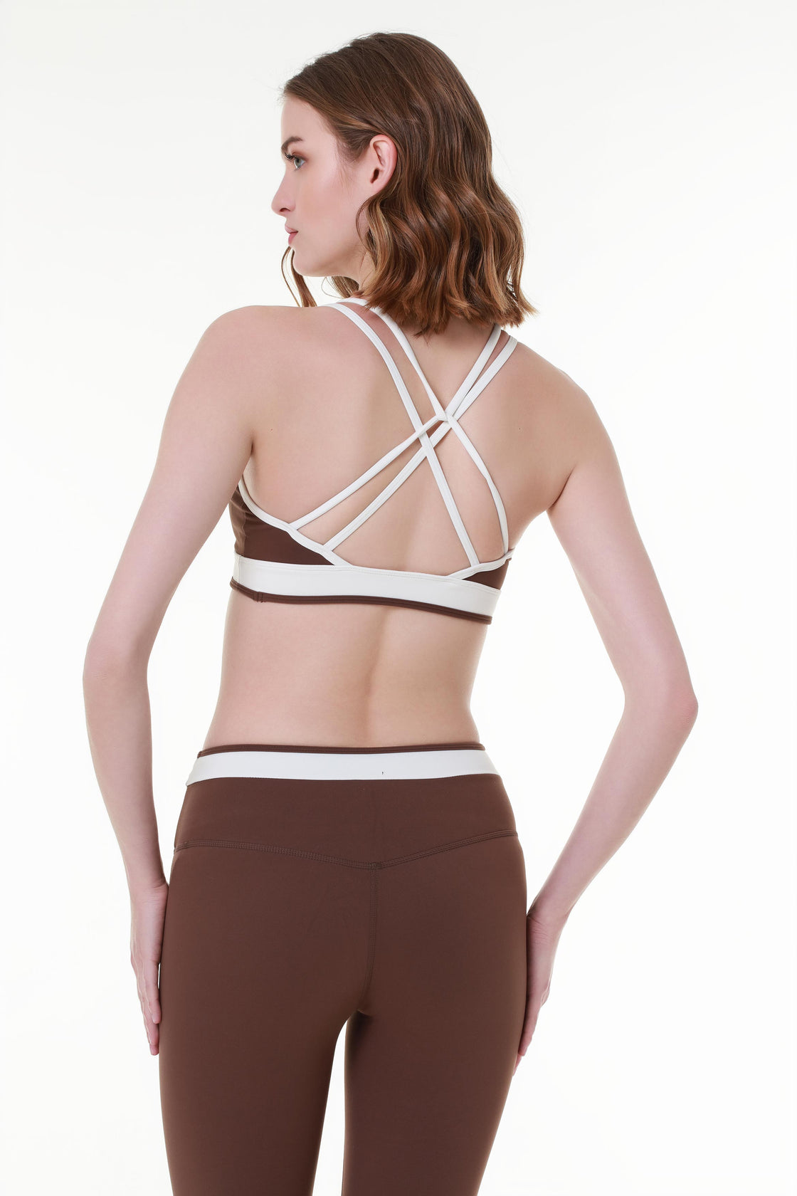 Brown Belted Sports Bra