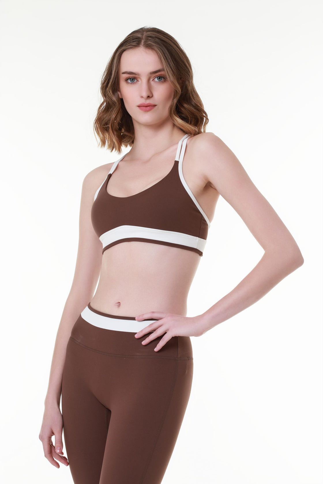 Brown Belted Sports Bra