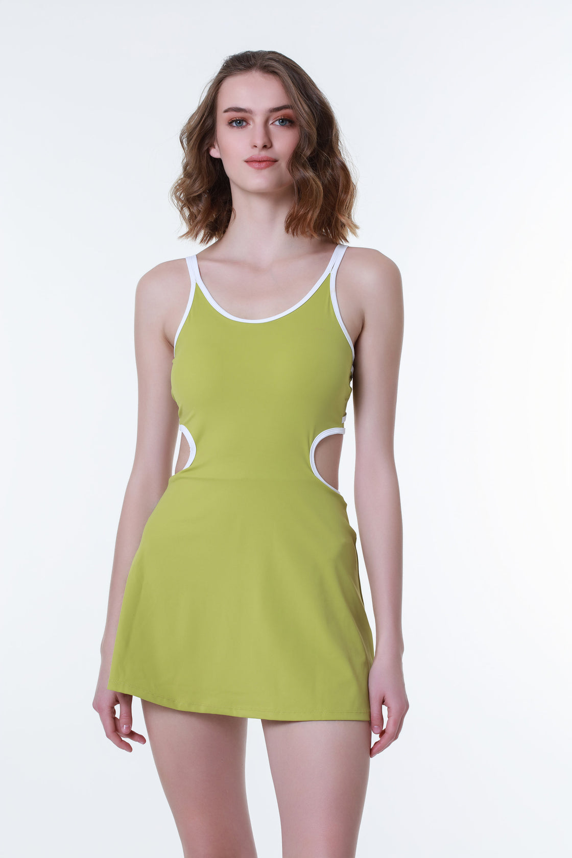 Lime Cut-Out Mini Dress