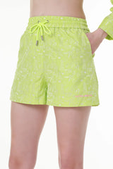 Hearts and kisses Imprint Green Shorts