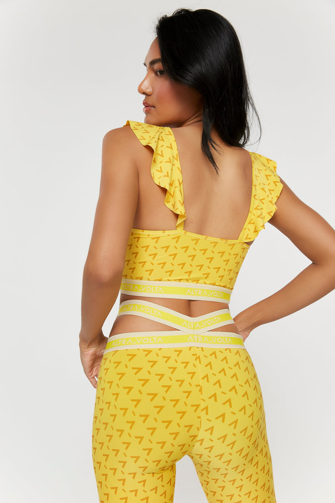 Yellow Action RufflesBra Top