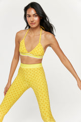 Yellow Leggings With Elastic Waistband