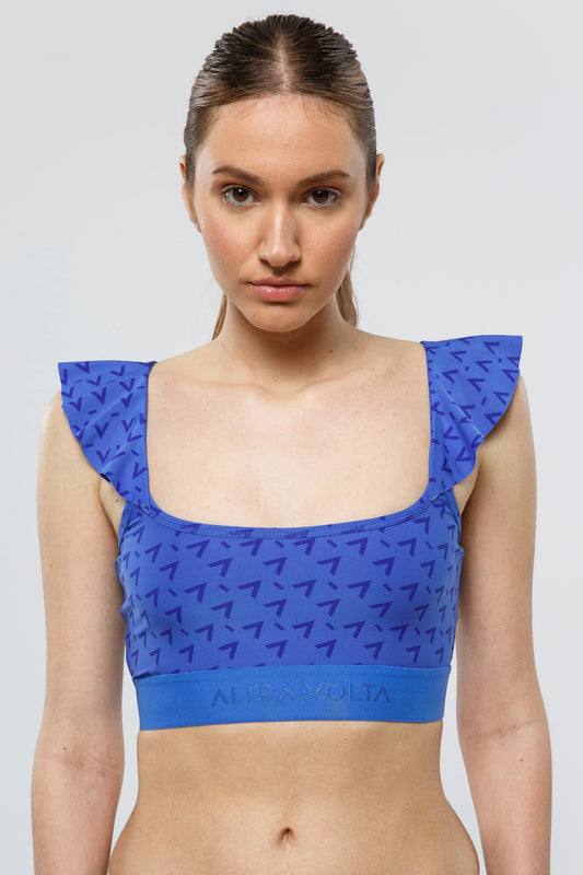 Blue Action RufflesBra Top