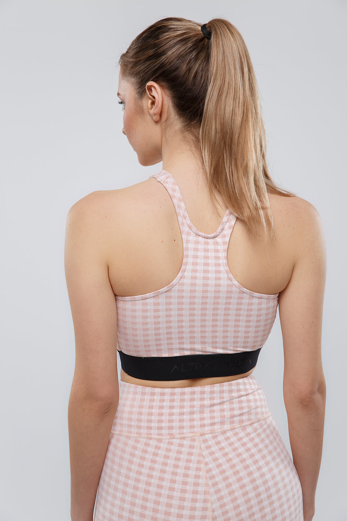 CheckeredPrint Top With Front Corset Ties