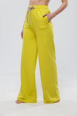 Relaxed Comfort Wide Leg Yellow Sweatpants