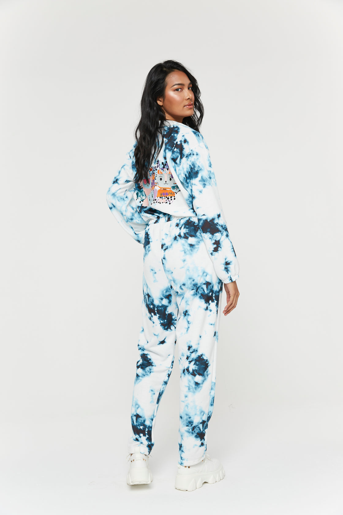 Blue Bliss Tie-Dye Jumpsuit with Zipper