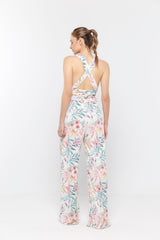 Feathered Elegance PlumePrint Jumpsuit