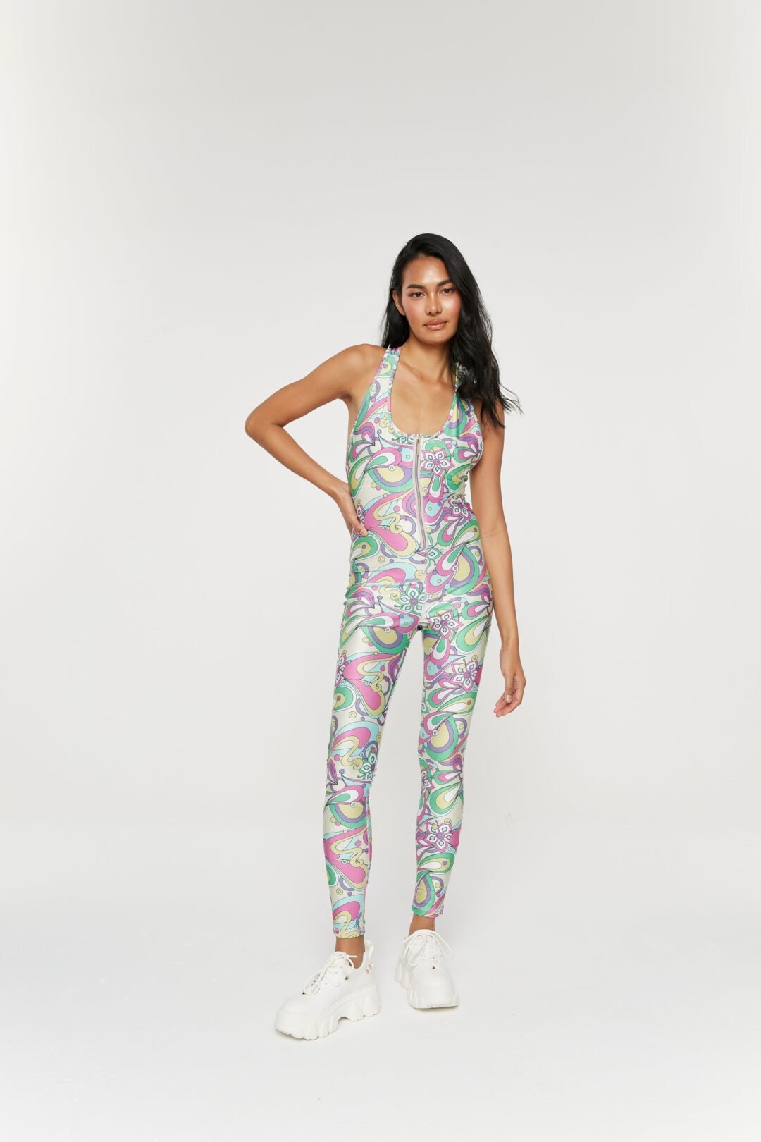 Multicolor Green Printed Jumpsuit