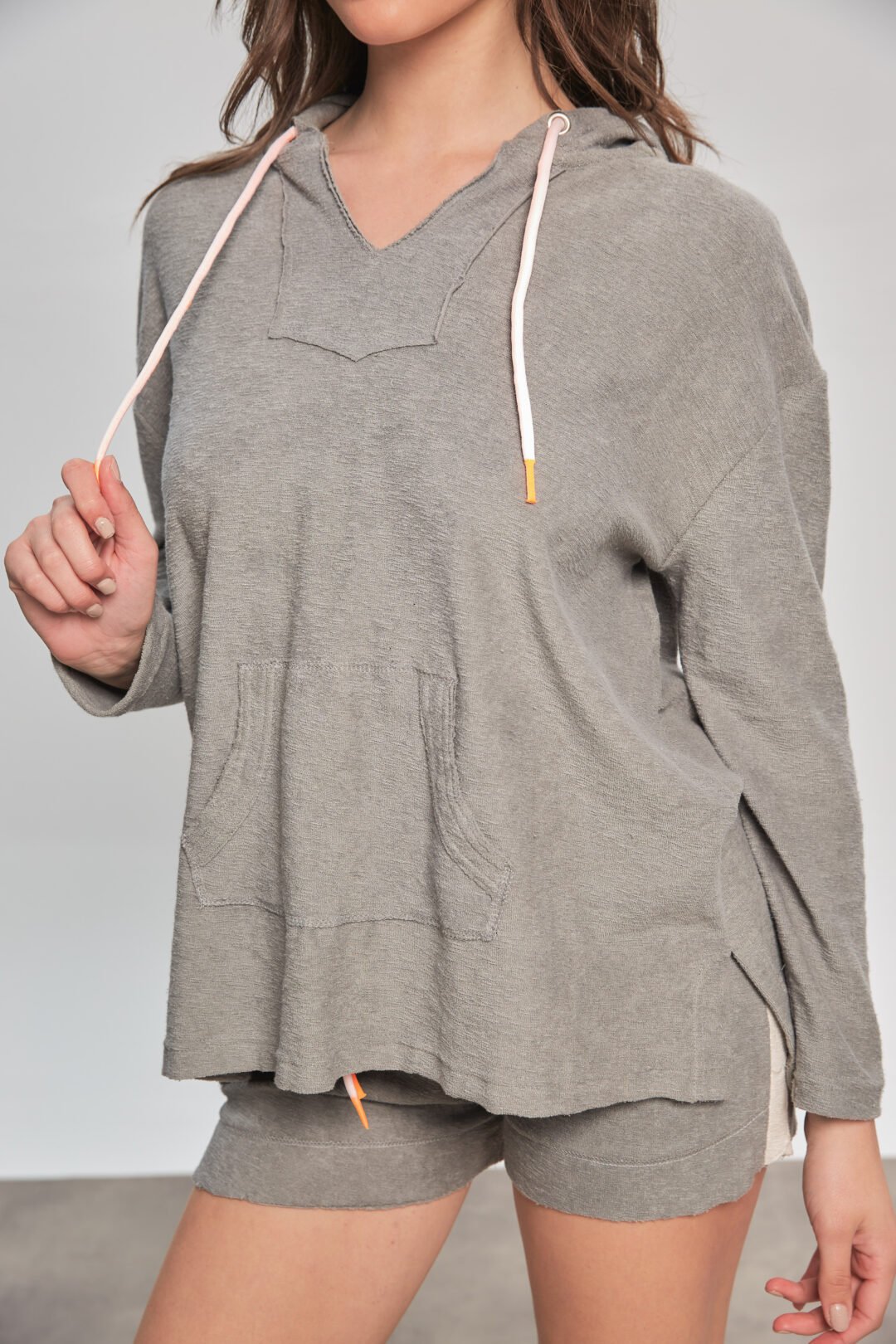 CozyComfort Light Grey Terry Cotton Hoodie