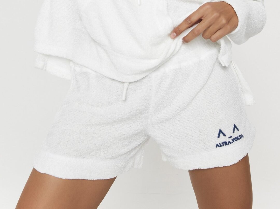 Blissful Comfort White Terry Cotton Shorts
