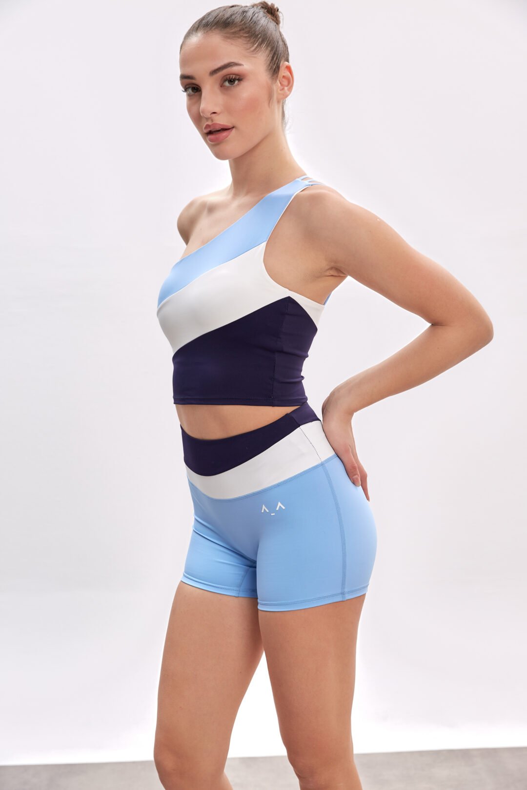 Asymmetric Colorblock Crop Top