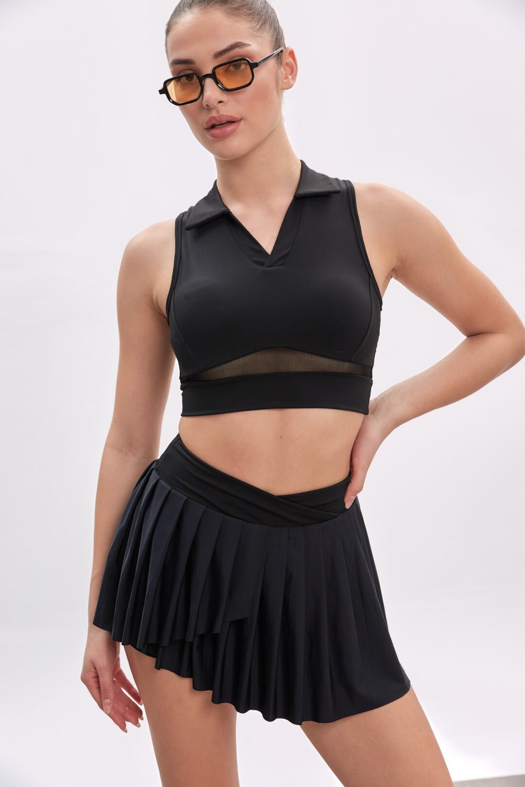 Mesh Polo Crop Top